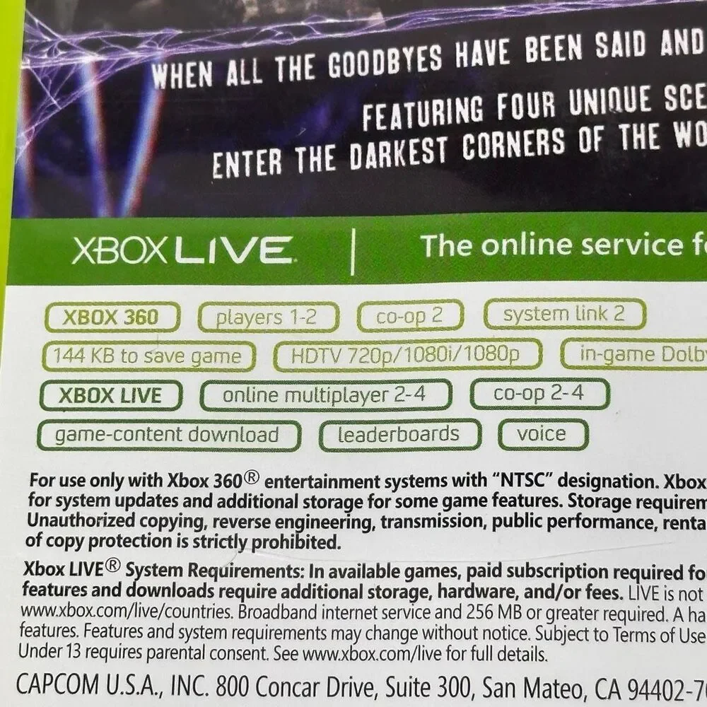 Resident Evil 6 XBOX 360 Videogame
